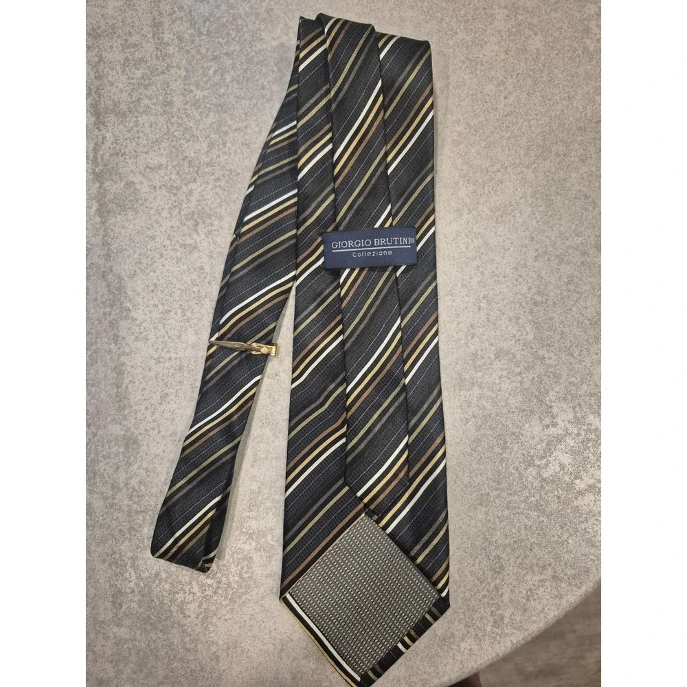 Giorgio Brutini Collezione Striped Silk Necktie‎ - Men's Fashion Accessory